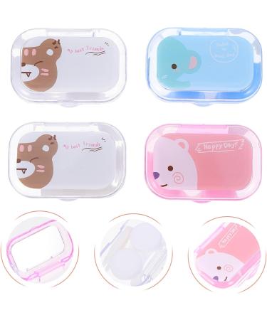 Solustre Cartoon Contact Lens Organizer Travel Case - 4 Box Set with Colorful Design | Perfect for Lens Protection & Care - Buy Online on GoSupps.com