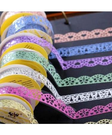 SALLYFASHION Lace Washi Tape - 6 Roll Glitter Bling Self-Adhesive Diamond Masking Tape for Scrapbooking and DIY Crafts - Random Color Style-2 - Buy Online on GoSupps.com