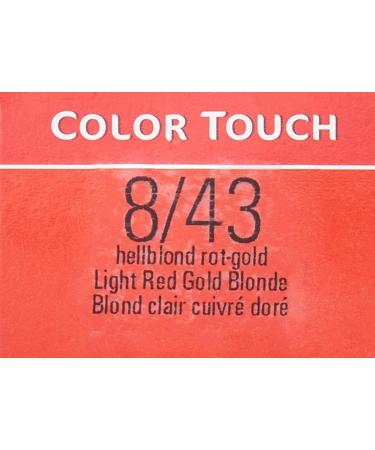 Wella Colour Touch No. 8/43 Light Blonde Red Gold Hair Colour 60ml - Demi-Permanent Formula - Buy Online on GoSupps.com