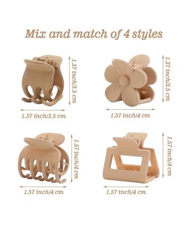 16 PCS Small Matte Claw Hair Clips for Women & Girls - Strong Hold NonSlip Design in Multi Color - Cute Hair Accessories for Thin Hair - 4 Shapes Included - Buy Online on GoSupps.com
