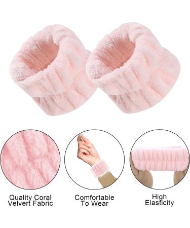 3 Pcs Pink Spa Headband Set | Makeup & Skincare Headbands with Wristband Scrunchies - Buy Online on GoSupps.com