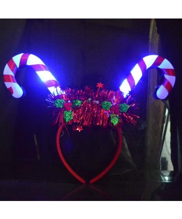Lurrose Christmas Headbands - 2Pcs Glowing Candy Cane Hair Hoops for Women - Buy Online on GoSupps.com
