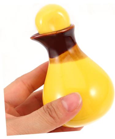Garvalon Ceramic Pot Container for Essential Oils - Yellow 5.5x7.5cm | Perfect for Beauty Salons and Spa Needs - Buy Online on GoSupps.com