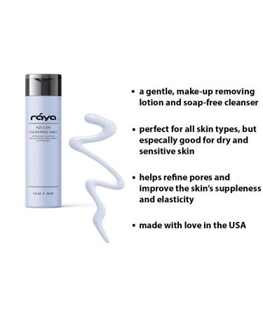 Raya Azulen Facial Cleansing Milk 8 oz (150) | Calming and Refining Soap-Free Fluid Cleanser and Make-Up Removing Lotion | Made with Azulene Extract and Aloe Vera | Great for Sensitive Skin 8 Fl Oz (Pack of 1) - Buy Online on GoSupps.com