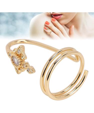 Women Finger Nail Ring Fashionable Fingernail Rings Nail Art Accessory for Parties and Daily Life (3057 gold) - Buy Online on GoSupps.com
