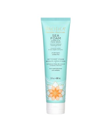 Pacifica Beauty Sea Foam Face Cleanser, Daily Gentle Foaming Face Wash, With Coconut Water + Sea Algae Complex, Removes Makeup, For Combination and Oily Skin, Vegan and Cruelty Free, Clean Skin Care Sea Foam - Pack of 1