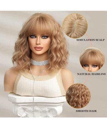 Esmee Short Wave Strawberry Blonde Bob Wig 14 Inch - Shoulder Length Synthetic Wig for Women - Ideal for Daily Wear, Parties, and Cosplay - Buy Online on GoSupps.com