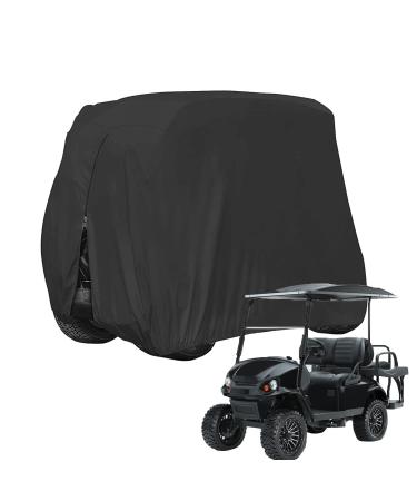 KISEER 4 Passenger 400D Waterproof Golf Cart Cover fits EZ GO Club Car Yamaha, Sunproof Dustproof Black