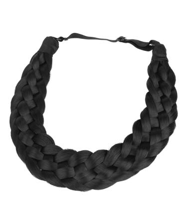 Gledola 5 Strands Synthetic Hair Braid Headband Hair Braided Headband for Women Girl (Natural Black)