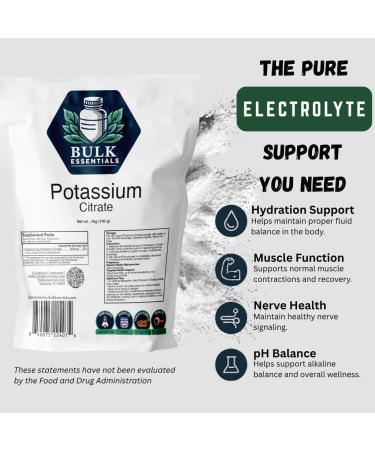 Potassium Citrate Supplement 100g Pure Powder for Muscle Electrolyte Support USA Made Non-GMO & Gluten Free Potassium Supplement 300mg Per Serving 3.53 Ounce (Pack of 1) - Buy Online on GoSupps.com