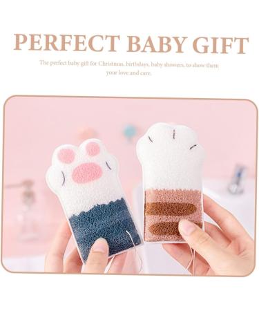 Healeved Cotton Bath Exfoliator Mitt - Animal Spa Scrubber & Hydrophilic Towel for Newborns - Pink Cartoon Bath Sponge - Buy Online on GoSupps.com