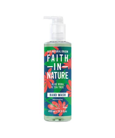 Faith In Nature Natural Aloe Vera and Tea Tree Hand Wash Nourishing Vegan and Cruelty Free No SLS or Parabens 400 ml - Buy Online on GoSupps.com