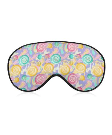 Bright Colored Lollipop Sleep Mask for Women Adjustable Sleeping Eye Shades Cover with Elastic Strap