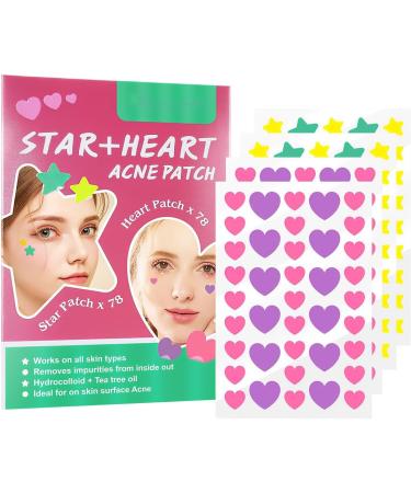 EIH1 4 Sheets 156 Pieces Acne Pimples Patches Hydrocolloid Pimples Star Patches Hydrocolloid Patch Acne Pimple AntiAcne With Tea Tree Oil Salicylic Acid - Buy Online on GoSupps.com