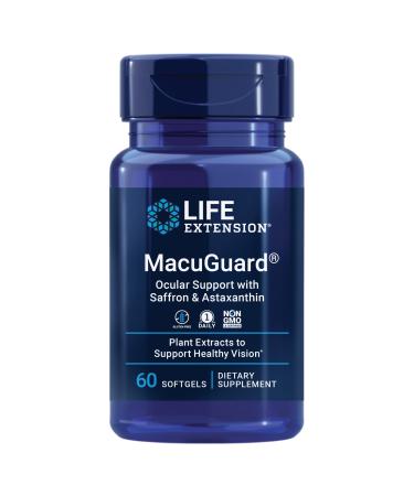 Life Extension MacuGuard Ocular Support with Saffron & Astaxanthin 60 Softgels