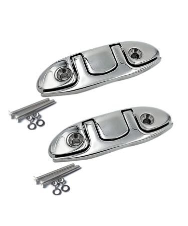 OSTARE Boat Folding Cleats Stainless Steel,4.5" Flip up Dock Cleat Flush Mount Deck Cleat 2pcs