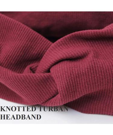 Huachi Turban Headbands for Women - 6 Pack Wide Knotted Elastic Head Wraps for Yoga and Workout - Solid Color Hair Accessories for Teen Girls - Buy Online on GoSupps.com