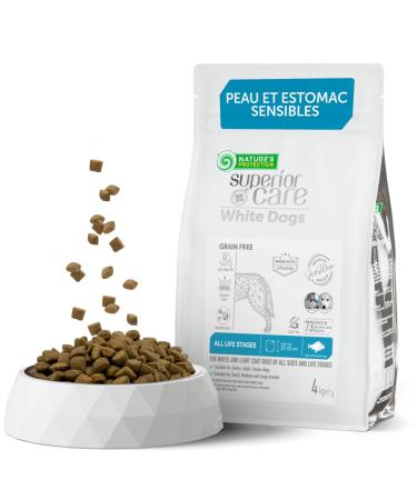 Nature's Protection Superior Care White Dog Grain Free Dry Dog Food for All Sizes and Life Stages With White Fish Meal Larger Chunks 4kg