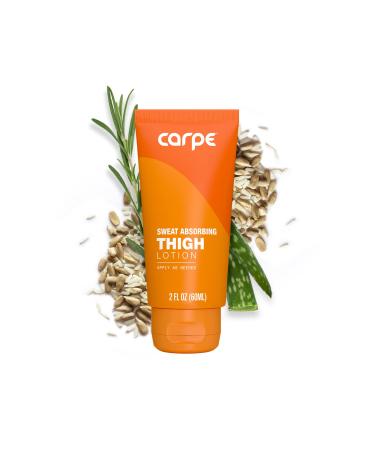 Carpe No Sweat Thigh - Helps Keep Your Thighs Dry and Chafe Free - Sweat Absorbing Lotion - Helps Control Sticky Thigh Sweat - With Witch Hazel and Vitamin B3 2.03 Fl Oz (Pack of 1)