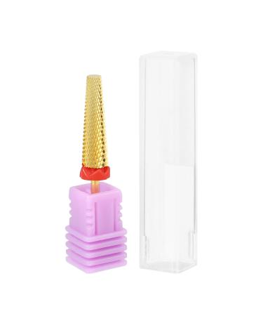 VOCOSTE Cone Nail Drill Bits for Polishing Gold Tone Red F Fine Teeth