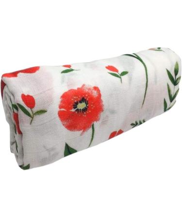 Little English Bamboo/Cotton Large Muslin Blankets - Flower Power Set of 3 - 120cm x 120cm - Luxury Pram Blanket for Swaddling - Buy Online on GoSupps.com