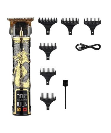 Razors LCD Electric Hair Clipper Vintage T9 Clipper Hair Rechargeable Man Shaver Trimmer for Men's Barber Professional(Black Gold Medusa)