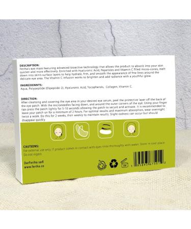 FERIHA Dissolving 2000 Microneedles Eye Patches - Vitamin C, Hyaluronic Acid & Peptides - Advanced BioActive Technology - Anti-Wrinkles, Puffy Eyes, Dark Circles - Instant Results (2 x Pairs) - Buy Online on GoSupps.com