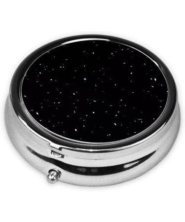 Black White Dot Portable Metal Pill Box - Round Mini 3-Compartment Design for Travel - Ideal for Small Pills - Buy Online on GoSupps.com