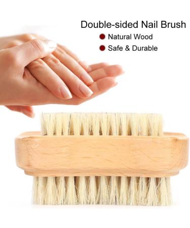 Demeras Wooden Foot 9x5x5 natura Beech Double Sided Nail Brush Remove Dead Skin Cutin Nail Brush Manicure Tool - Buy Online on GoSupps.com