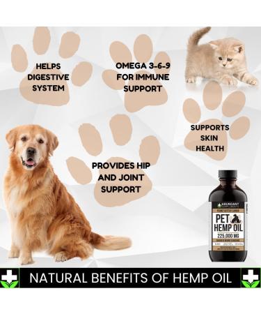 Pet Hemp Oil 225 000 Mg (8 oz) Extra Strength Formula - Peanut Butter Flavoured - Derived Hemp Seed Oil - Hip Joint Support and Skin Coat Health Non-GMO Omega 3 6 9 Balance Oil Made in Canada - Buy Online on GoSupps.com