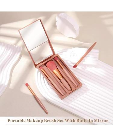 8 Sets Travel Makeup Brush - Mini Bridesmaid Gift & Portable Brush Set for Weddings & Bachelorette Parties (Pink - Buy Online on GoSupps.com