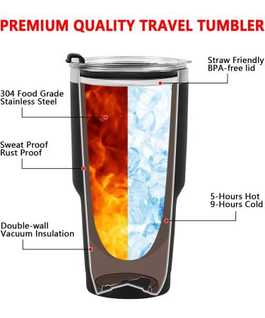 Gtmileo Stainless Steel Insulated Travel Tumbler Set - Perfect Christmas & Anniversary Gift for New Parents - Gender Reveal Gifts - 30oz Black & White - Buy Online on GoSupps.com