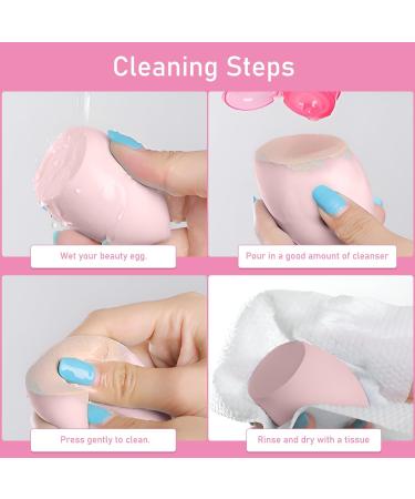 Makeup Sponge Blender 4 Pcs Beauty Blender Foundation Sponges Set with 1 Sponge Holder Case Professional Non Latex Beauty Applicator Set for Cream Liquid and Powder (Pink) - Buy Online on GoSupps.com