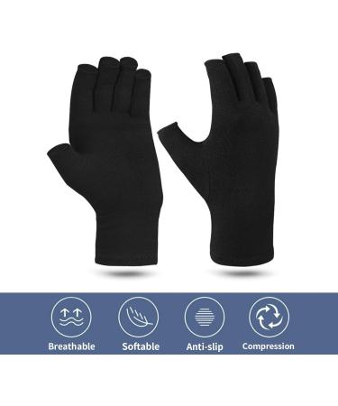 Buy Arthritis Gloves for Men & Women - Fingerless Compression for Rheumatoid Tendonitis & Osteoarthritis - Ideal for Typing & Daily Work (Black S - Buy Online on GoSupps.com
