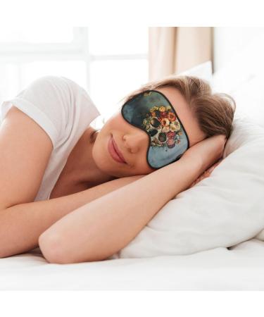 Floral Skull Print Eye Mask | Double-Sided Soft & Light Blocking | Enhance Sleep Quality - Buy Online on GoSupps.com