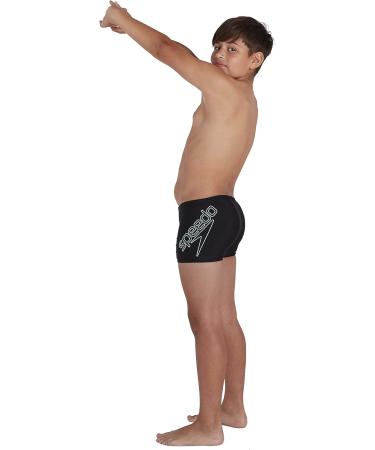 Buy Speedo Boys Boom Logo Placement Aquashort 13-14 Years - Black/Light Adriatic | Fast International Shipping - Buy Online on GoSupps.com