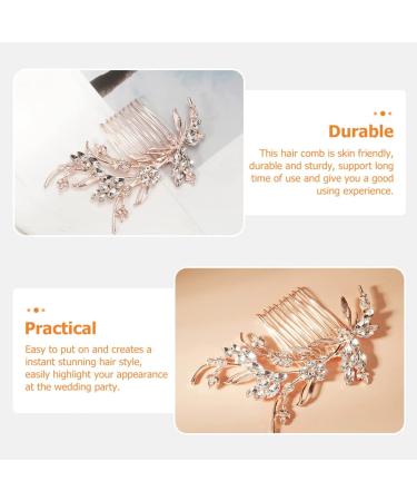 Ipetboom Bridal Comb Rhinestones Wedding Headpiece Flowers Decoration Hair Fork Clip Side Combs Vintage Wedding Ceremony Decorations Pearl Hair Retro Decor Branch The Photo Bride Zinc Alloy - Buy Online on GoSupps.com