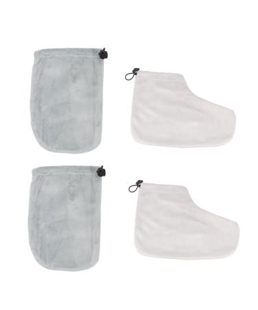 Beaupretty 2 Pairs Gloves pedicure liners disposable mittens nail art accessories boot warmer paraffin wax foot cover paraffin wax cover paraffin pedicure paraffin glove hand use sock 28x20cm Grey