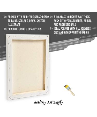 Academy Art Supply 8x10 Inch Stretched Canvas - Pack of 10 | Premium Quality - Buy Online on GoSupps.com