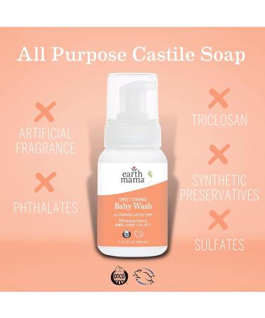 Earth Mama Sweet Orange Foaming Hand Soap 5.3oz | All-Purpose Castile Body Wash | Vegan & Organic - Buy Online on GoSupps.com