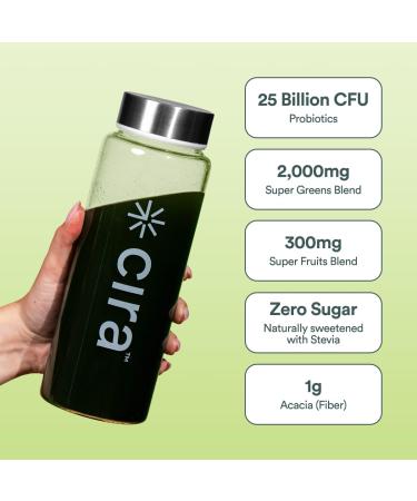 Cira Daily Greens - Naturally Sweetened Organic Spirulina Superfood Powder with Premium Antioxidant-Rich Ingredients for Debloating Digestion & Energy - Pineapple Coconut 30 Servings - Buy Online on GoSupps.com