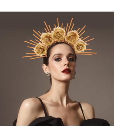 FRCOLOR Goddess Crown Sunburst Spiked Gold Sun Headband Halloween Dress up Headpiece Celestial Crowns Tiaras for Women Photoshoot Accessories Golden - Buy Online on GoSupps.com
