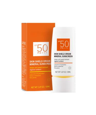 Sunscreen SPF 50+ Face Sun Cream SPF 50 PA+++ Mineral Face Sunscreen Suncream Factor 50 for Face Waterproof Travel Sun Cream Against Sunburn Ultra Light UVA & UVB Protetion Non-Greasy