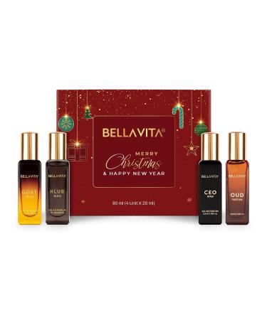 Luxury Man Perfume Gift Set 4 x 20 ml for Men with KLUB OUD CEO G.O.A.T Perfume | Woody Citrusy Long Lasting EDP Fragrance Scent (Men Gift Set for Christmas & New Year) 0.68 Fl Oz (Pack of 4)