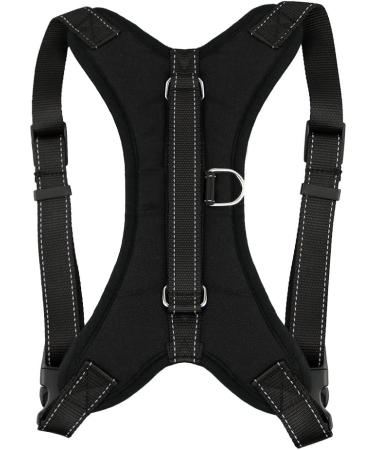 Adjustable Reflective Dog Safety Harness with Leash Set - No-Pull Breathable Vest for Small, Medium, Large Dogs - Training and Walking - Black - Buy Online on GoSupps.com