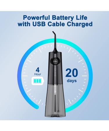 AZ Smile Cordless Water Flosser - 5 Modes Portable Oral Irrigator with 8 Tips and 300 ML Tank - Rechargeable Water Pick for Teeth Cleaning, Braces, Dental Care - Home & Travel (Black) - Buy Online on GoSupps.com