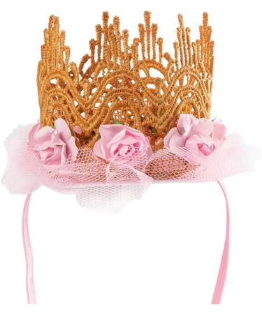 Fashion Party Supplies Tutu Skirt Pink Gift for Small Dogs Cat Pet Birthday Party Dress Crown Hat Collar Cat Dog Birthday Set (Pink) - Buy Online on GoSupps.com