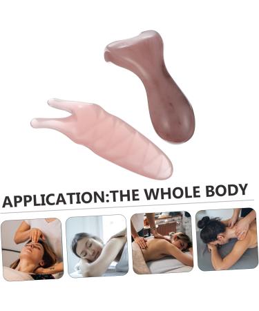 Beavorty 2-Piece Massager Set - Pumpkin Leaf Bags & Acupressure Tools for Facial Gua Sha and Meridian Massage - Pink 11x4.5cm - Buy Online on GoSupps.com
