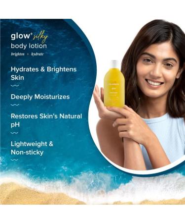 Aqualogica Glow+ Silky Body Lotion with Papaya & Vitamin C - 24HR Moisturization | 300ml (10.1 Fl Oz) - Shop Internationally - Buy Online on GoSupps.com