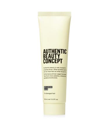 Authentic Beauty Concept Replenish Balm | Damaged Hair | Heat Protection & Strengthens Hair | Vegan & Cruelty-free | Silicone-free | 5 fl. oz.